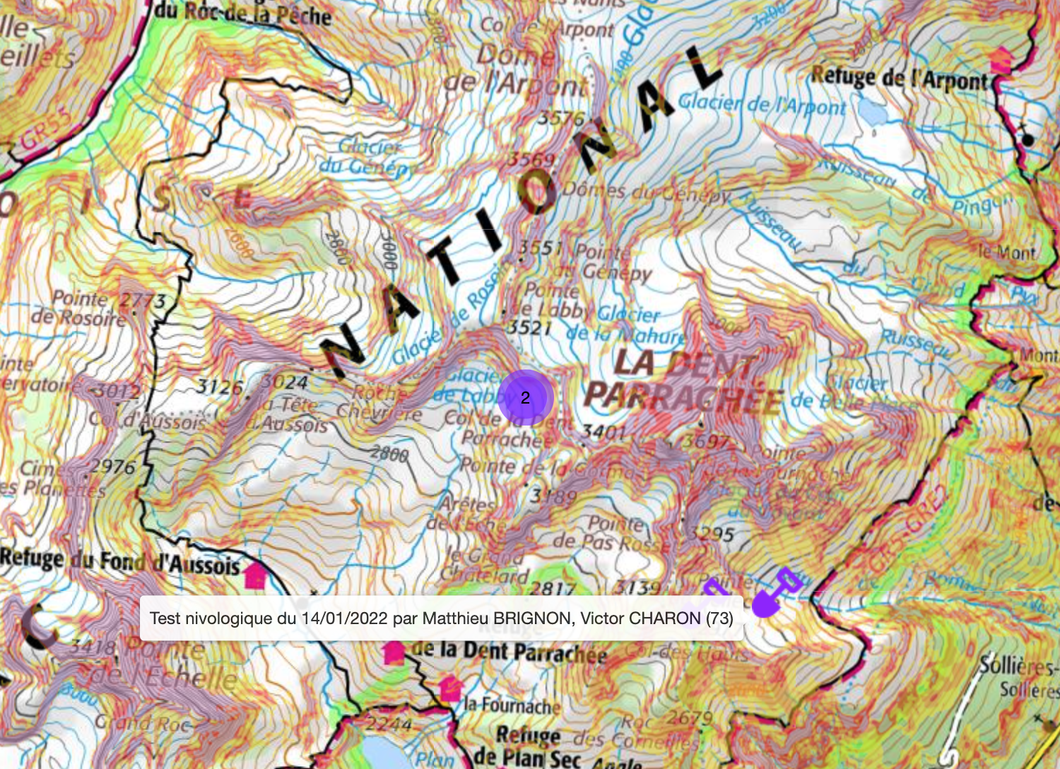 Carte des observations ROMANsns
